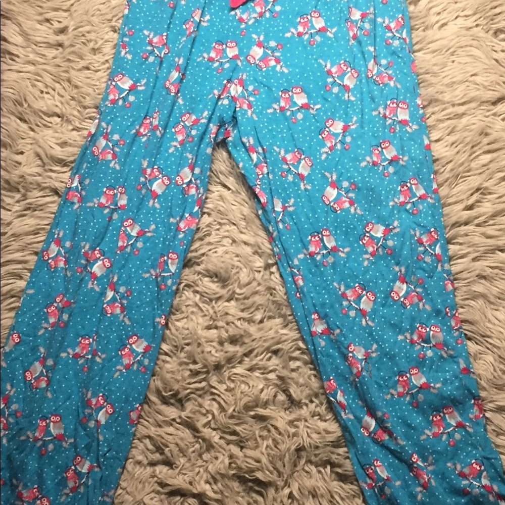 Blue owl pajama pants